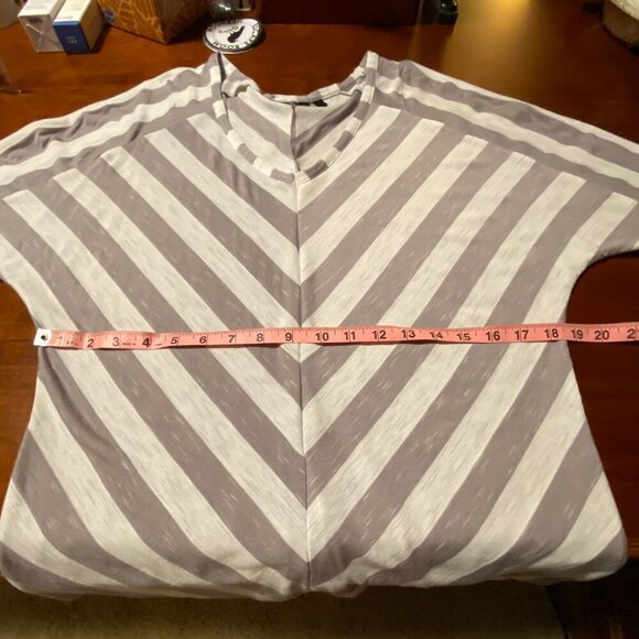 Apt 9 Grey and White Striped Blouse - Picture 6 of 9